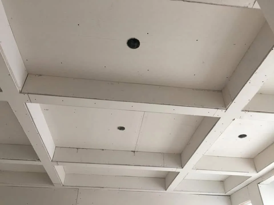 Framing for coffered or tray ceiling with tiered lumber